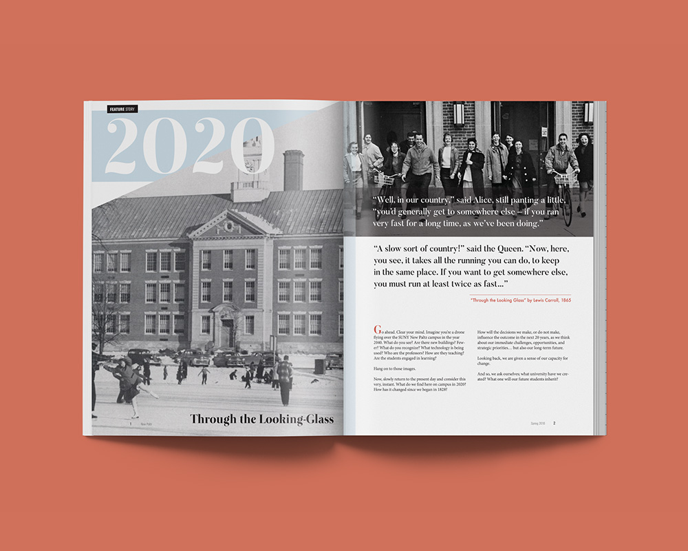 alumni magazine print concept