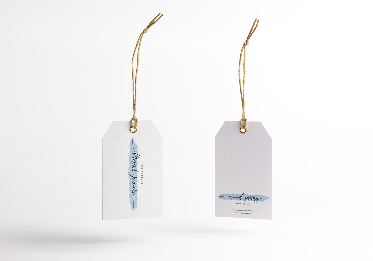 moodswing logo mockup on a jewelry tag